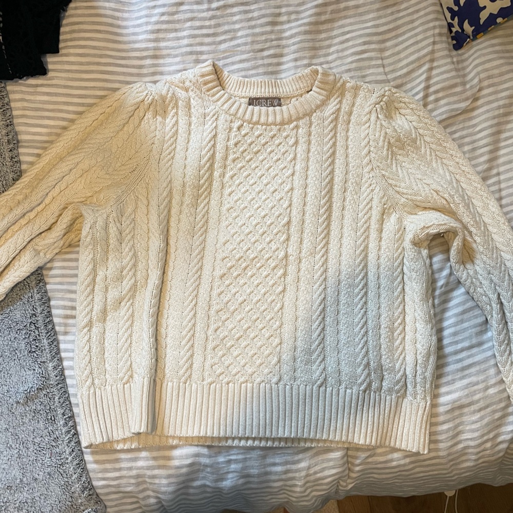 J. Crew Cream Cable Knit Sweater